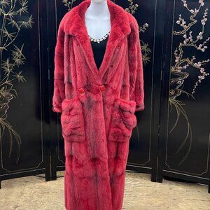 Christian Dior Fourrure Vintage Full Length Double Button Front Fur Coat